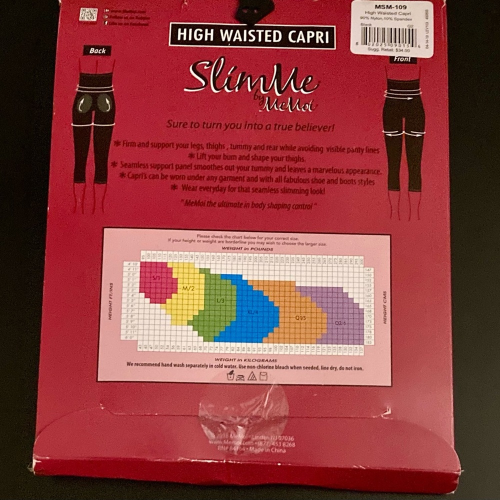 NWT SlimMe High Waisted Capri Shape Wear  Q2/6 - Picture 2 of 3
